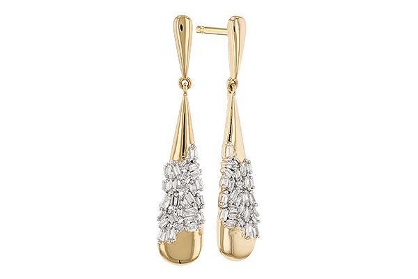 L283-23574: EARRINGS .20 TW BAGUETTE DIAS